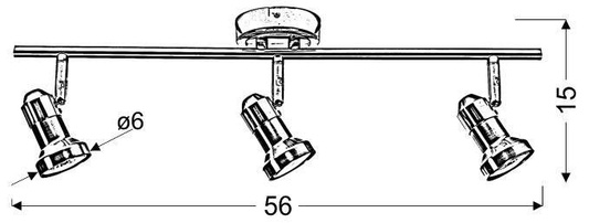 Lampa ścienna listwa 3X50W GU10 chrom ARKON 93-59598