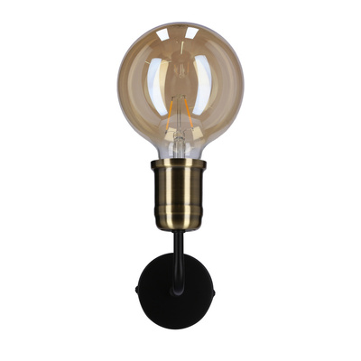 Wandleuchte schwarz + patinierter Metallrahmen Goldie 21-56160-Z
