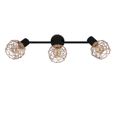 Ceiling wall lamp triple strip black copper shade Acrobat 93-22219