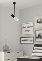 Lampa wisząca tuba regulowana czarno-biała GU10