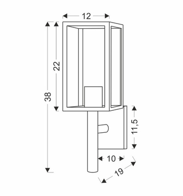 Hosta lampa ogrodowa kinkiet górny 19x38cm sztyca czarny 1x60W E27 IP44