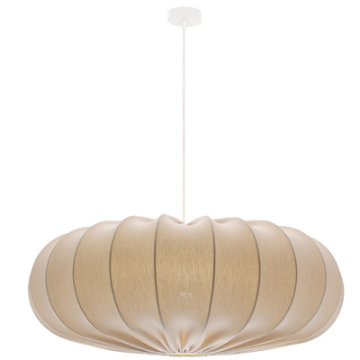 Hanging lamp CAFEE Scandinavian with beige frappe shade 66 cm modern ceiling lighting for living room and dining room E27