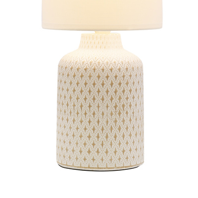 Lampe de table de chevet en céramique blanche Iner Candellux 41-79848