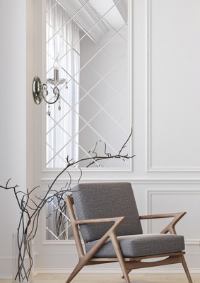 Einzelne Wandleuchte aus Chrom mit Kristallen Aurora 1xE14 Candellux 21-96121