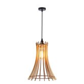 ECO 7 LAMPA WISZĄCA 1X40 E27 ABAŻUR DREWNIANY