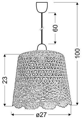 Lampa wisząca Nonna ażurowa z abażurem pojedyncza do sypialni E27