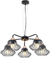 Plafoniera suspendata 5x60W E27 neagra Alen 35-67043