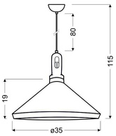 Plafoniera suspendata Candellux Robinson 31-37671 E27 interior alb/galben