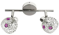 Applique/plafonnier chrome+violet Aron 92-12173
