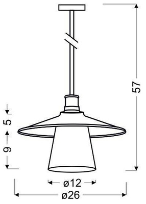 Ceiling hanging lamp black matt white lampshade Loft Candellux 31-43108