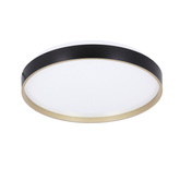Plafonnier Florida plafond noir et or 18w led 33 cm avec abat-jour blanc
