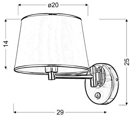 Kinkiet srebrny regulowany z włącznikiem biały abażur Ibis Candellux 21-00883