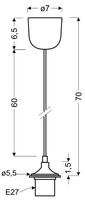 Weiße 70-cm-Aufhängung für die E27-Pendelleuchte 85-95933