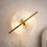RELAX wall lamp round brass 5W LED 3000K white shade