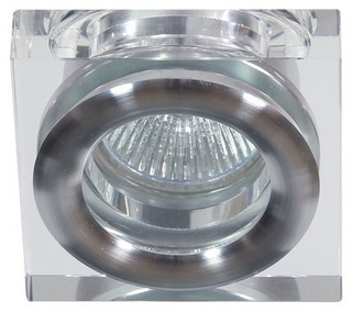Corp de iluminat de plafon sticla patrata transparenta MR16 50W SK-82 2227399