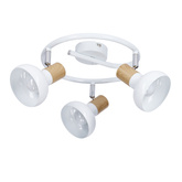 Plafoniera spirala metal alb + lemn 3E14 Puerto Candellux 98-62697