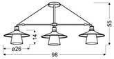 Hängende Deckenleuchte schwarz matt 3x60W Loft Candellux 33-43115