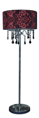 Lampa de podea abajur velur rosu 3x40W Astor Candellux 53-80465
