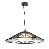 Suspension Sonte 60 noire abat jour blanc au dessus de table GX53