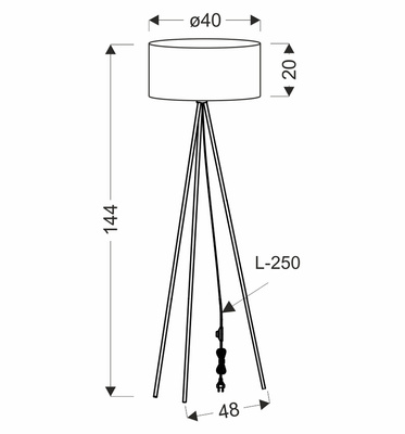 SHANTI floor lamp black 1x40W E27 grey shade 51-38722