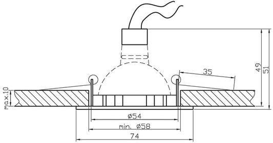 Corp de iluminat de plafon pătrat fix cromat Candellux