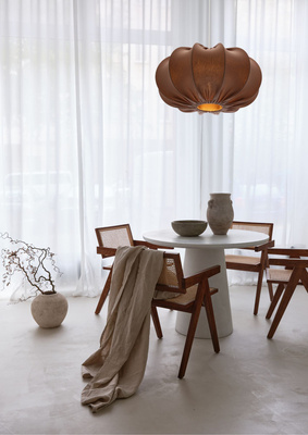 Pendant lamp CAFEE Scandinavian with brown mocha lampshade 52 cm minimalist japandi style ceiling lighting E27
