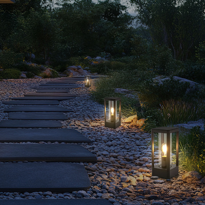 Lampa ogrodowa CISSUS – czarna metalowa lampa stojąca E27 IP54 - nowoczesne oświetlenie zewnętrzne