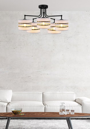 Plafonnier blanc/chrome 5xE27 Andy 35-00521