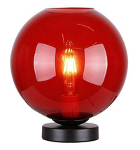 Schrank-Nachttischlampe rotes Glas 60W E27 Globe Candellux 41-78278