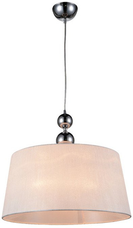 Suspension chromée avec abat-jour en tissu blanc Clara Candellux 31-21601