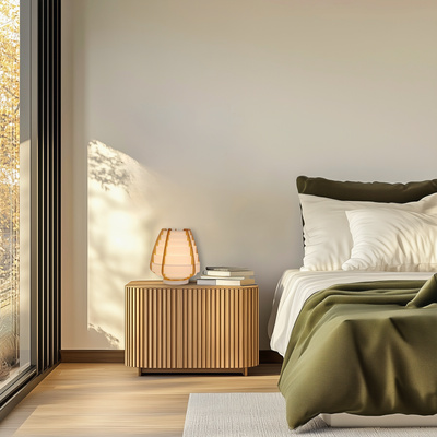 Tischleuchte Beige Holz + Kunststoff Nagoja Ledea 50501039