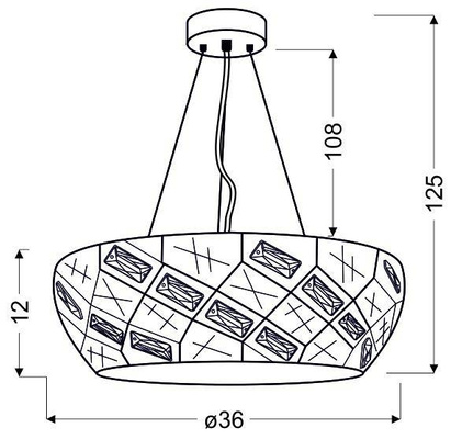 Lampa wisząca biała okrągła kryształki 4xG9 Glance 31-59154