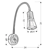 White wall lamp adjustable arm 1xE14 Arena 91-81346