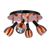 Lampa sufitowa plafon 4xGU10 miedziany CROSS 98-34878