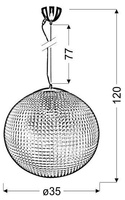 Hanging ceiling lamp candellux lucida 31-51165 e27 colorless