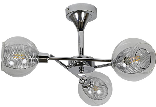 Lampe suspendue incolore avec un panier chromé Ozzo 33-72214