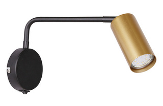Wall lamp black and gold movable switch 1xGU10 Tina 21-76816