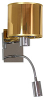 Aplică auriu/crom cu întrerupător E14 + LED Sylwana Candellux 21-29287