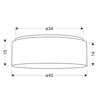 SALUT lampa sufitowa 40 2x40W E27 abażur beżowy