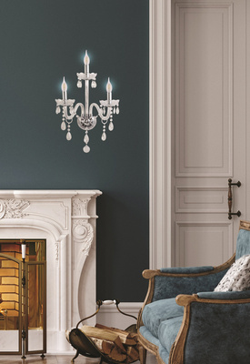 Single gold wall lamp with crystals Maria Teresa Candellux 21-95742