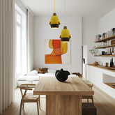Yellow grey pendant lamp E27 Falun Ledea 50101149