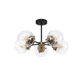 Lampa sufitowa czarna/patynowa 5xE14 Lens 35-01306