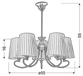 Rustic chandelier 5xE27 54cm Mozart 35-34083