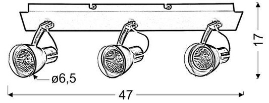 Bandă de perete 3X50W GU10 negru/cupru MARKUS 93-35608-M