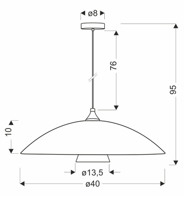 DUETTO lampa wisząca satynna nikiel 1x40W E27 klosz biały+białe paski