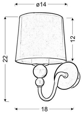 Lampa ścienna kinkiet 1X60W E27 biały BEBE 21-39163