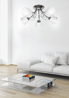Plafoniera cromată cu cristale 5x40W Simpli Candellux 35-63854