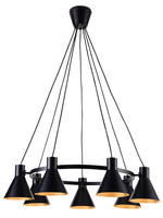 Hängelampe schwarz und gold matt Decke 7x40W Mehr Candellux 37-71170