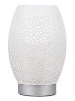 Lampa nocna stołowa ażurowa biało-srebrna E27 60W Venus Candellux 41-78322