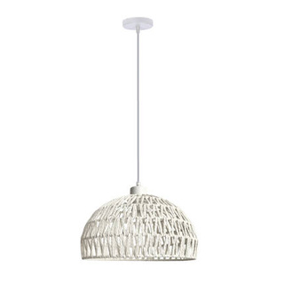 Lampa wisząca z abażurem Balli biała pojedyncza E27